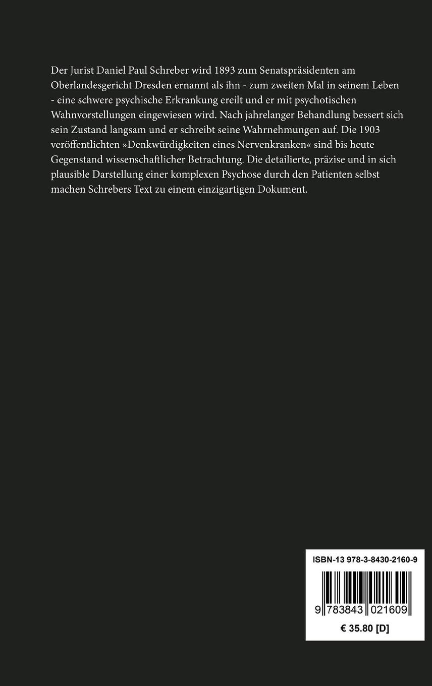 Rückseitencover Denkwürdigkeiten eines Nervenkranken