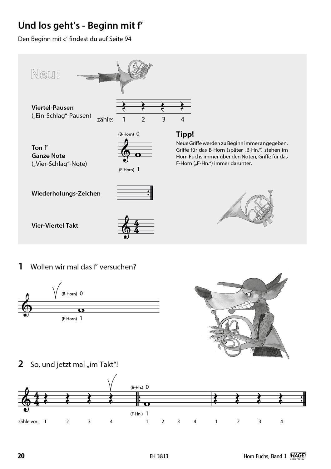 Beispielinhalt (Bild) Horn Fuchs Band 1