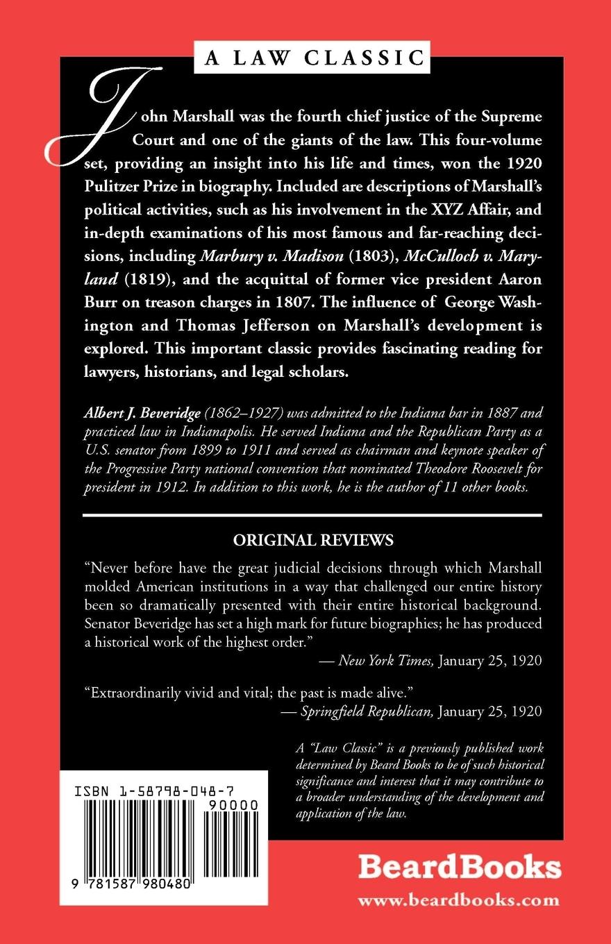 Rückseitencover The Life of John Marshall: Politician, Diplomatist Statesman 1789-1801