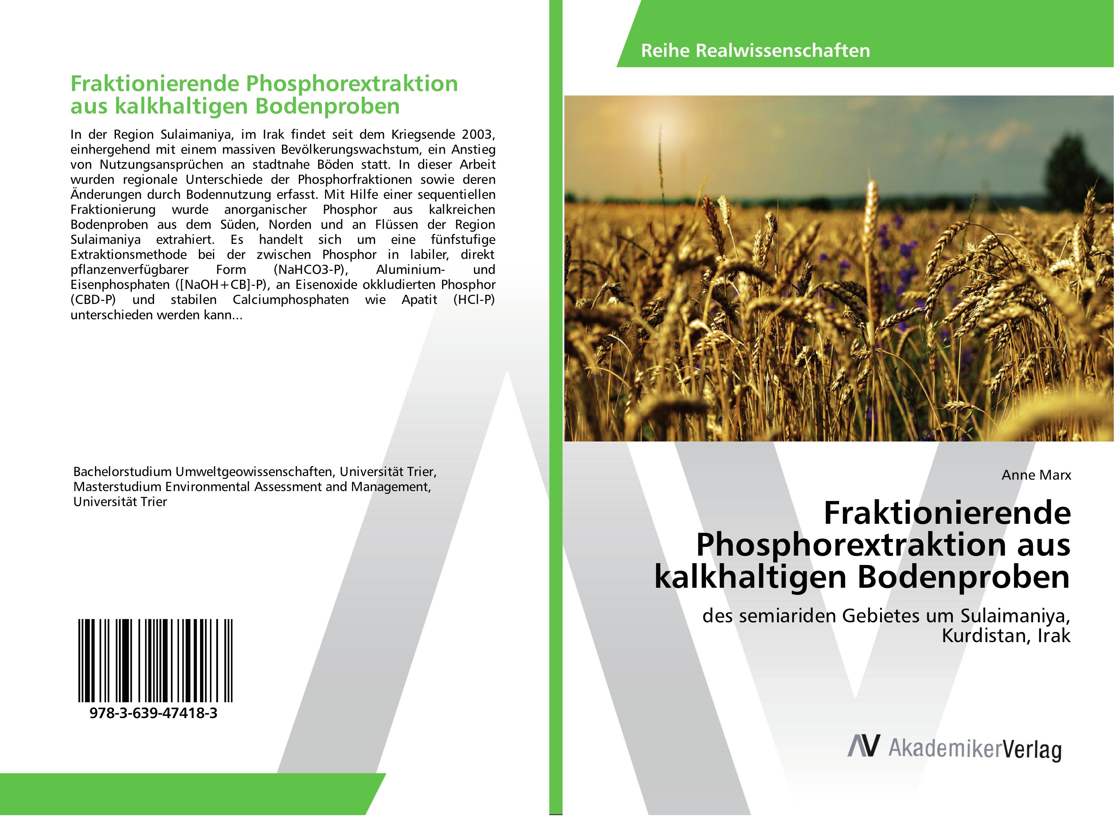 Vorderes Coverbild Fraktionierende Phosphorextraktion aus kalkhaltigen Bodenproben