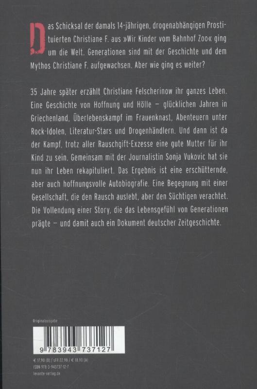 Rückseitencover Christiane F. - Mein zweites Leben