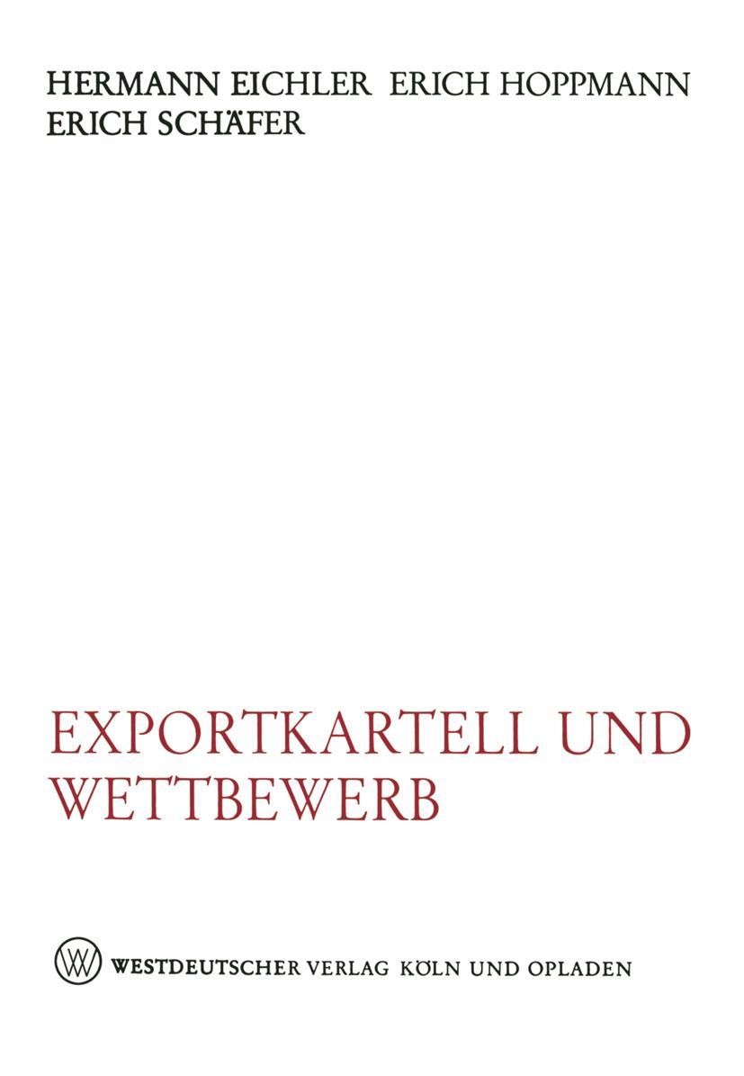 Vorderes Coverbild Exportkartell und Wettbewerb