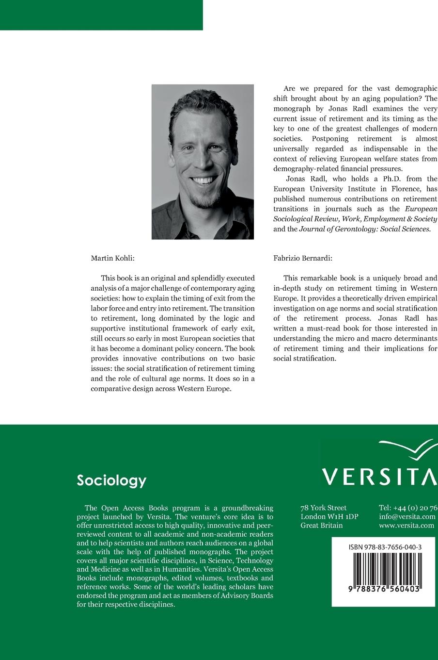 Rückseitencover Retirement Timing and Social Stratification