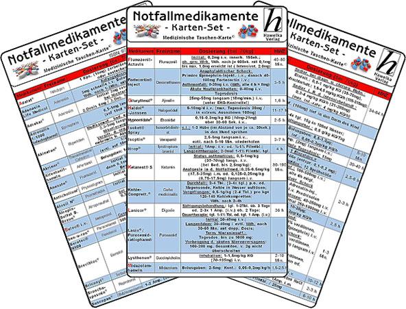 Vorderes Coverbild Notfallmedikamente Karten-Set - Medizinische Taschen-Karte