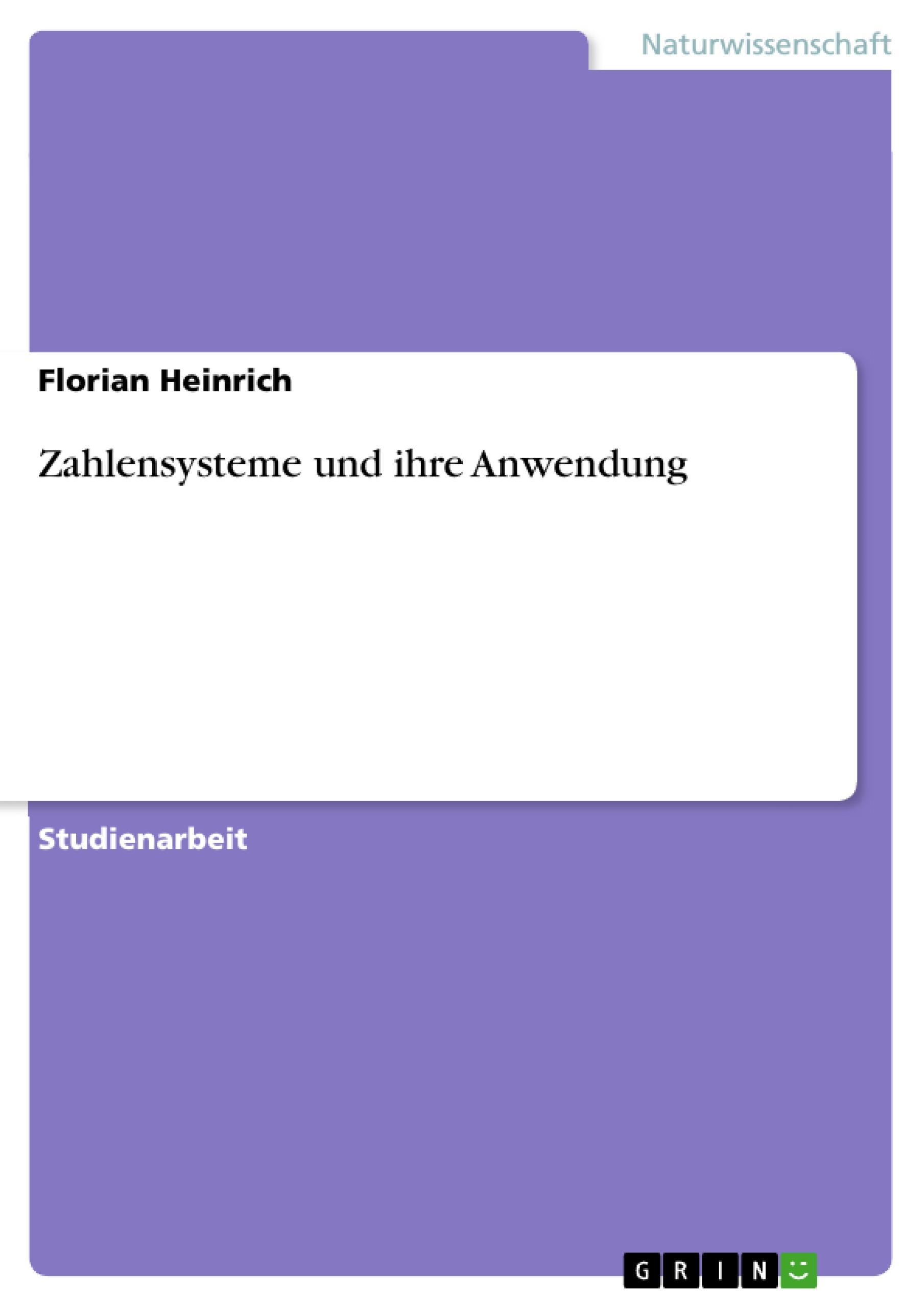 Vorderes Coverbild Zahlensysteme und ihre Anwendung
