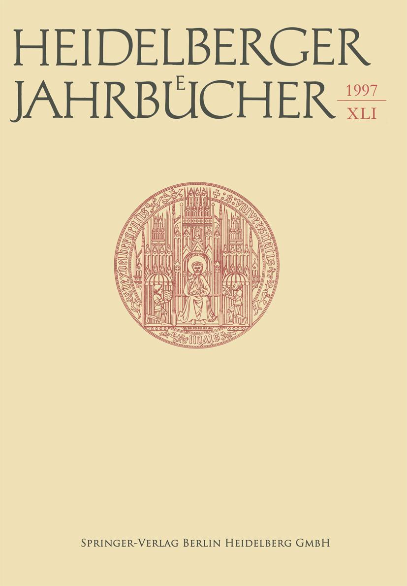 Vorderes Coverbild Heidelberger Jahrbücher