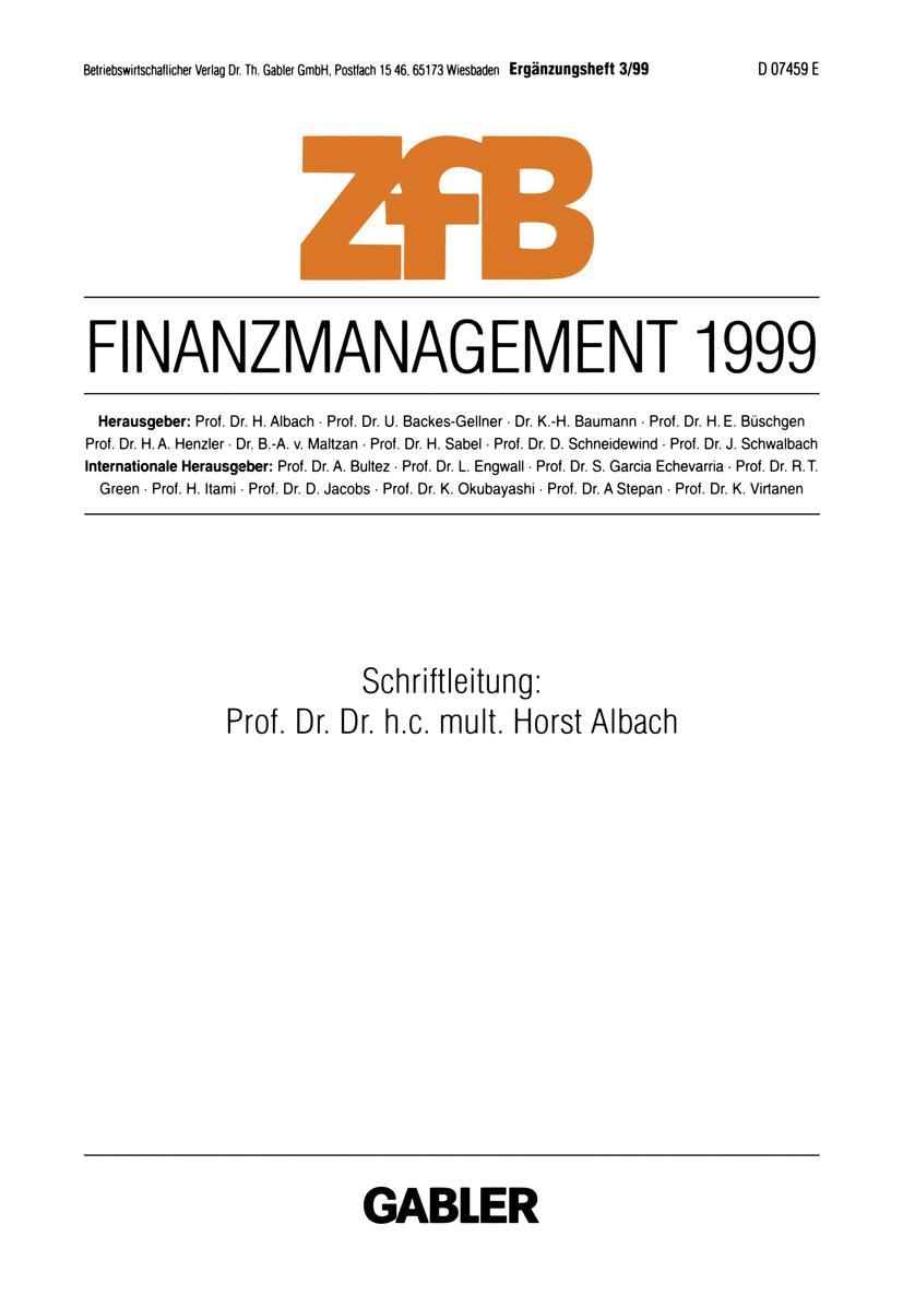 Vorderes Coverbild Finanzmanagement 1999