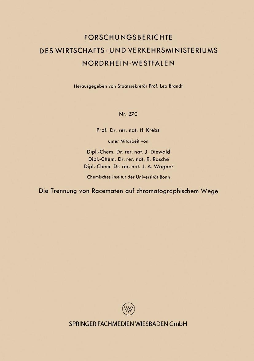 Vorderes Coverbild Die Trennung von Racematen auf chromatographischem Wege