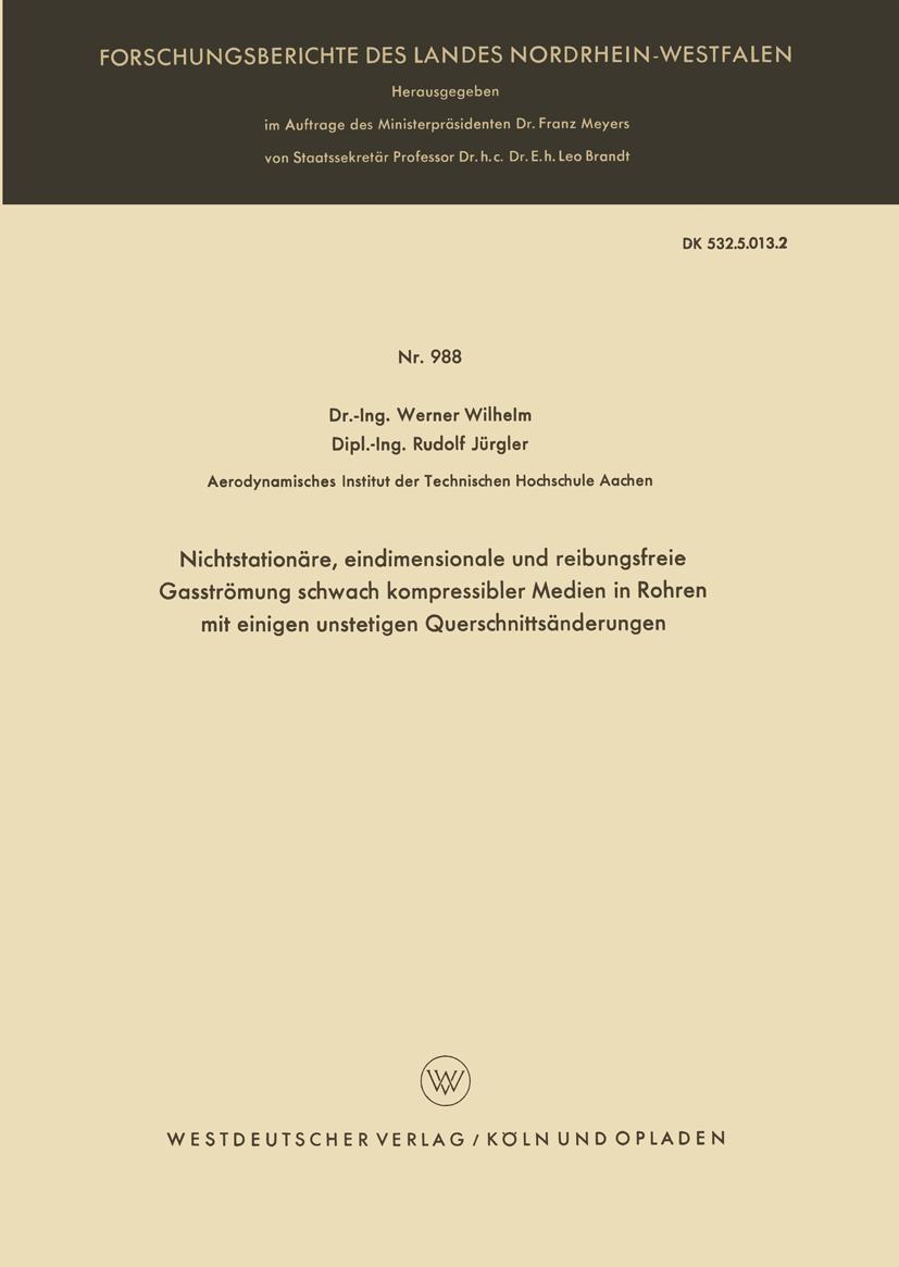 Vorderes Coverbild Nichtstationäre, eindimensionale und reibungsfreie Gasströmung schwach kompressibler Medien in Rohren mit einigen unstetigen Querschnittsänderungen