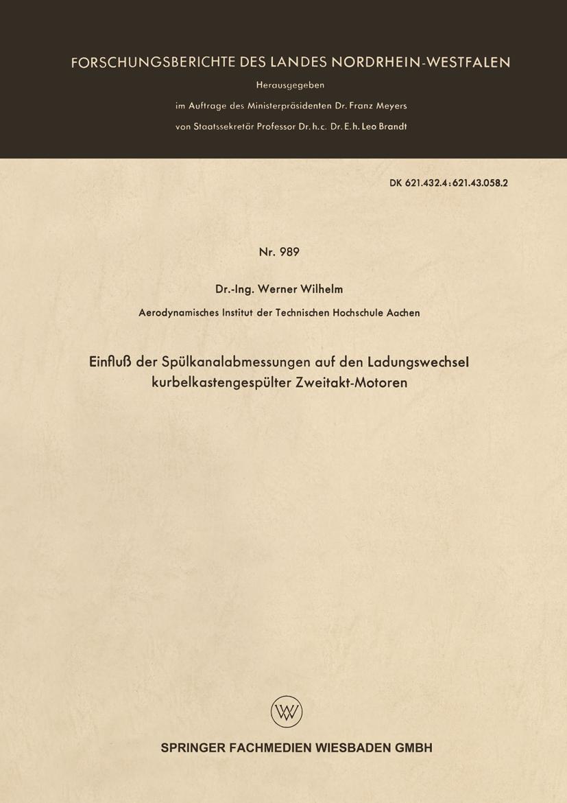 Vorderes Coverbild Einfluß der Spülkanalabmessungen auf den Ladungswechsel kurbelkastengespülter Zweitakt-Motoren