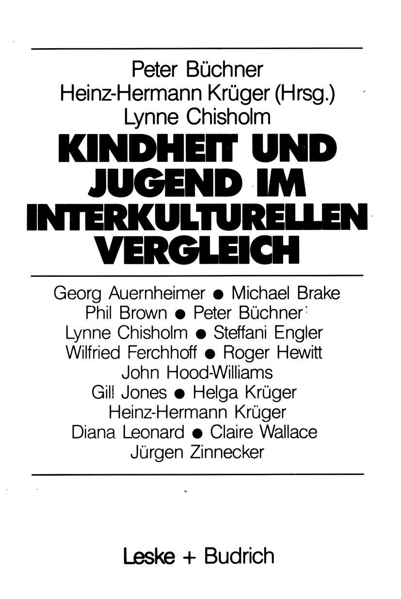 Vorderes Coverbild Kindheit und Jugend im interkulturellen Vergleich