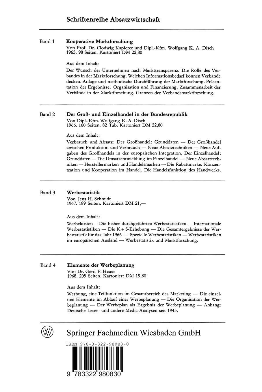 Rückseitencover Die Berechnung der Marktnachfrage