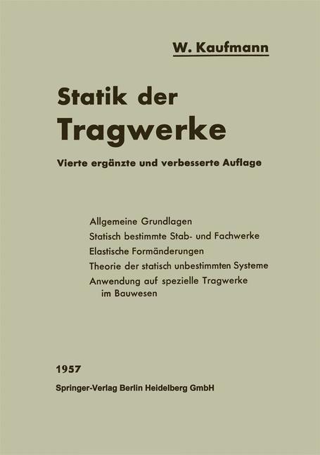 Vorderes Coverbild Statik der Tragwerke