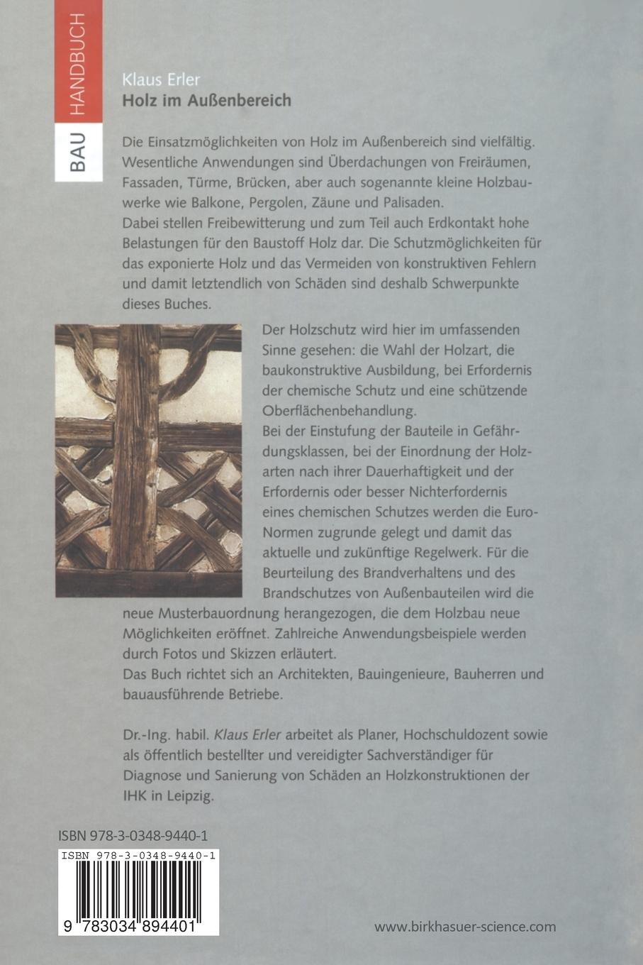 Rückseitencover Holz im Außenbereich