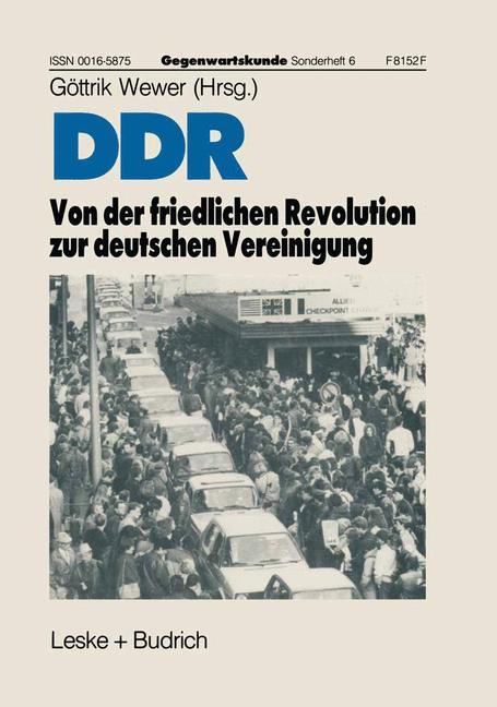 Vorderes Coverbild DDR - Von der friedlichen Revolution zur deutschen Vereinigung