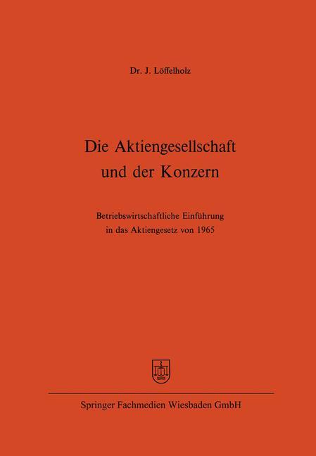 Vorderes Coverbild Die Aktiengesellschaft und der Konzern