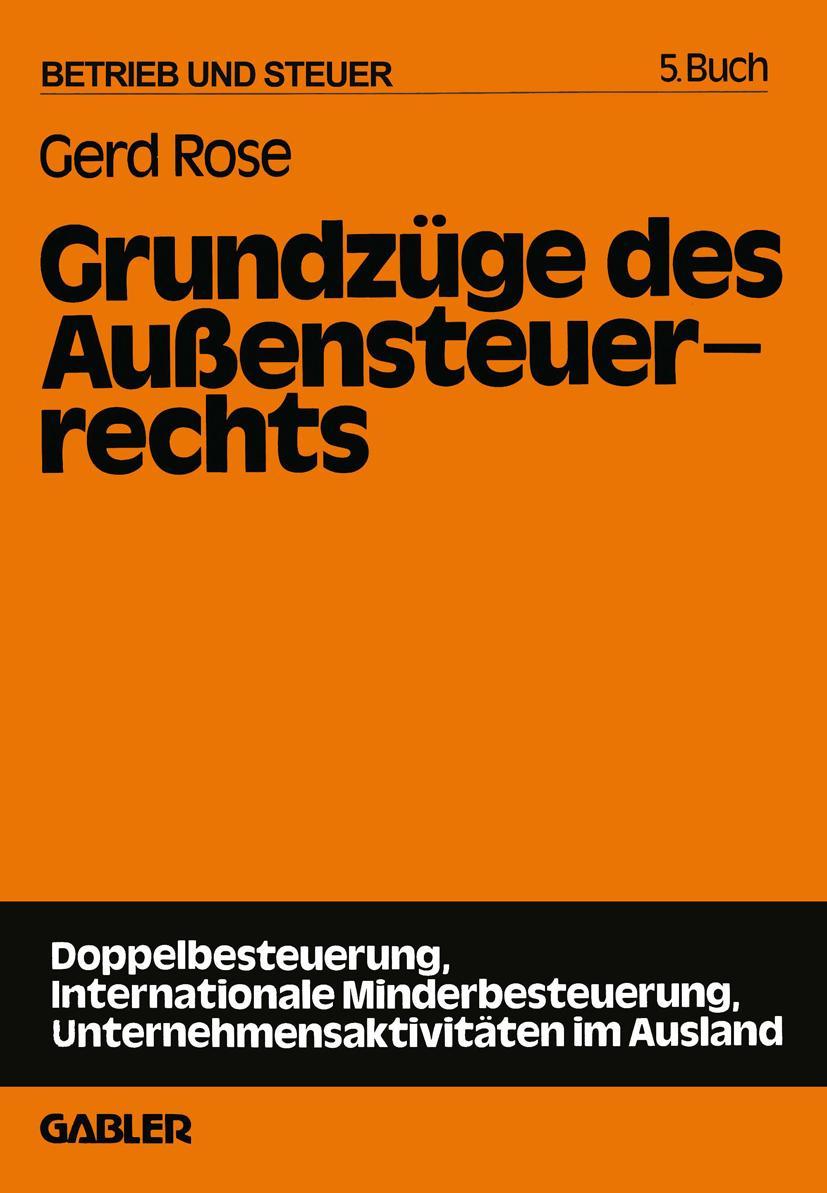 Vorderes Coverbild Grundzüge des Außensteuerrechts