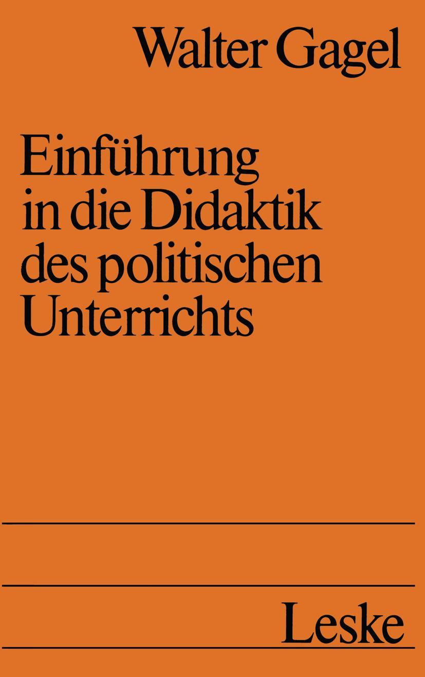 Vorderes Coverbild Einführung in die Didaktik des politischen Unterrichts