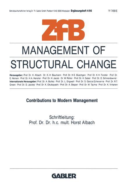 Vorderes Coverbild Management of Structural Change