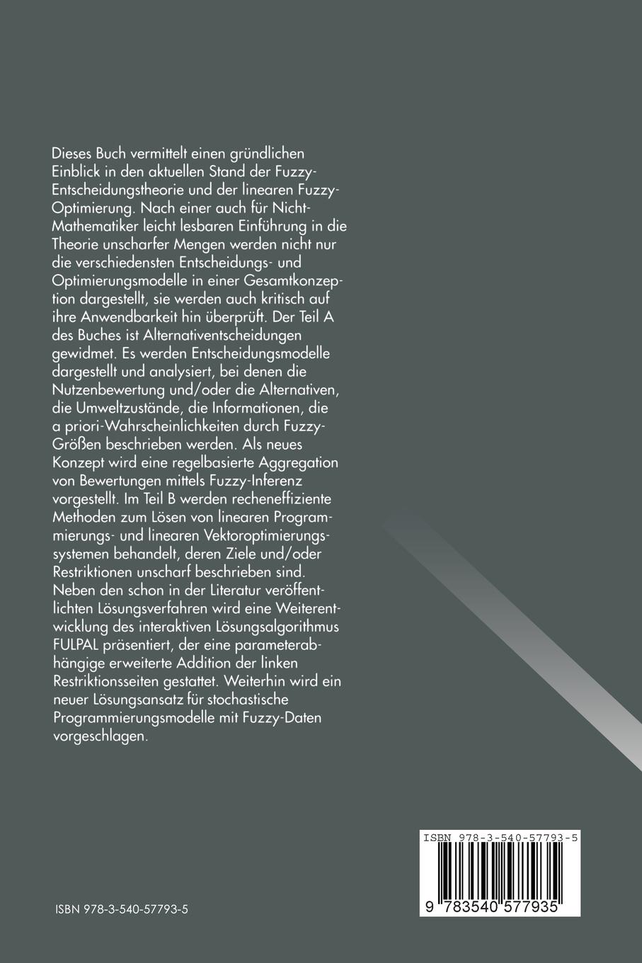 Rückseitencover Fuzzy Decision Support-Systeme