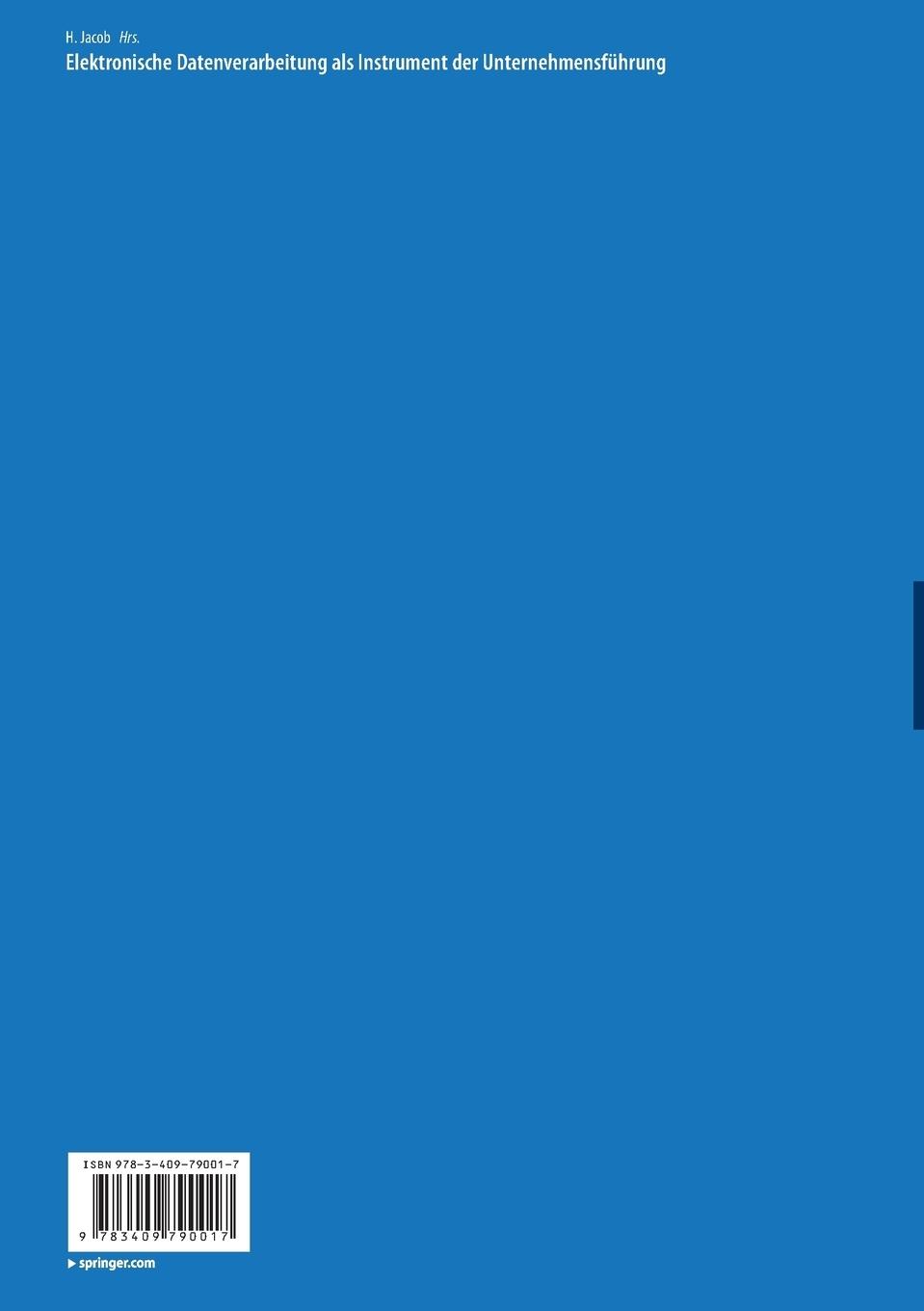 Rückseitencover Elektronische Datenverarbeitung als Instrument der Unternehmensführung