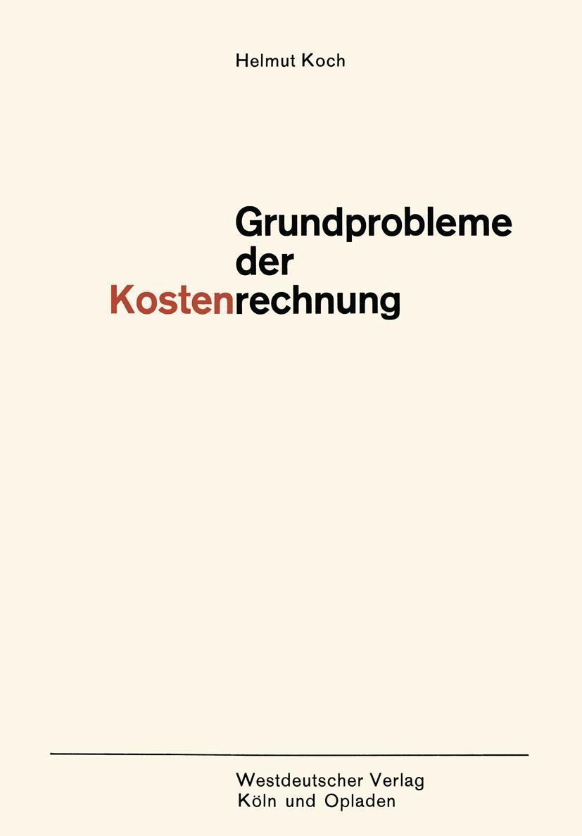 Vorderes Coverbild Grundprobleme der Kostenrechnung