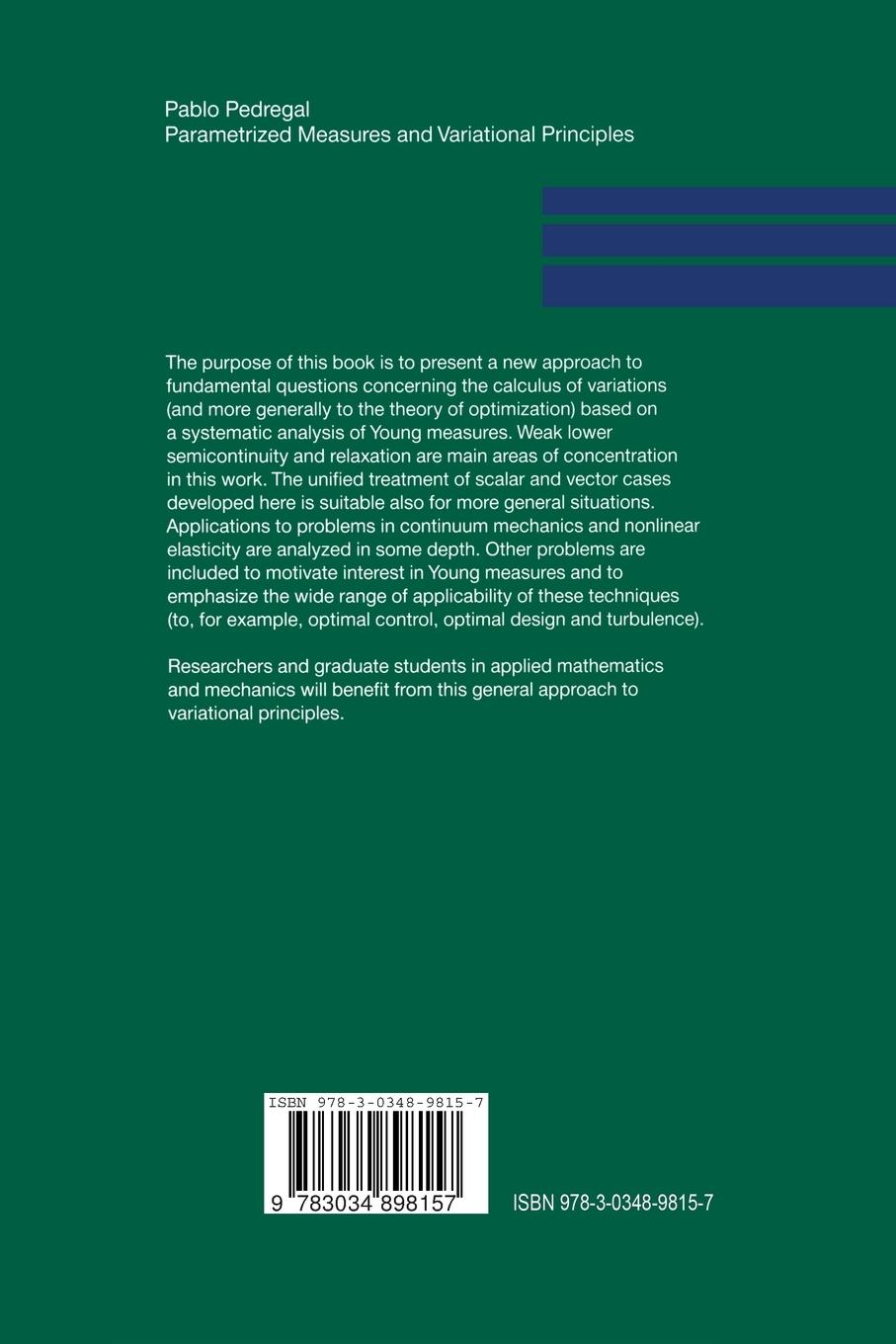 Rückseitencover Parametrized Measures and Variational Principles