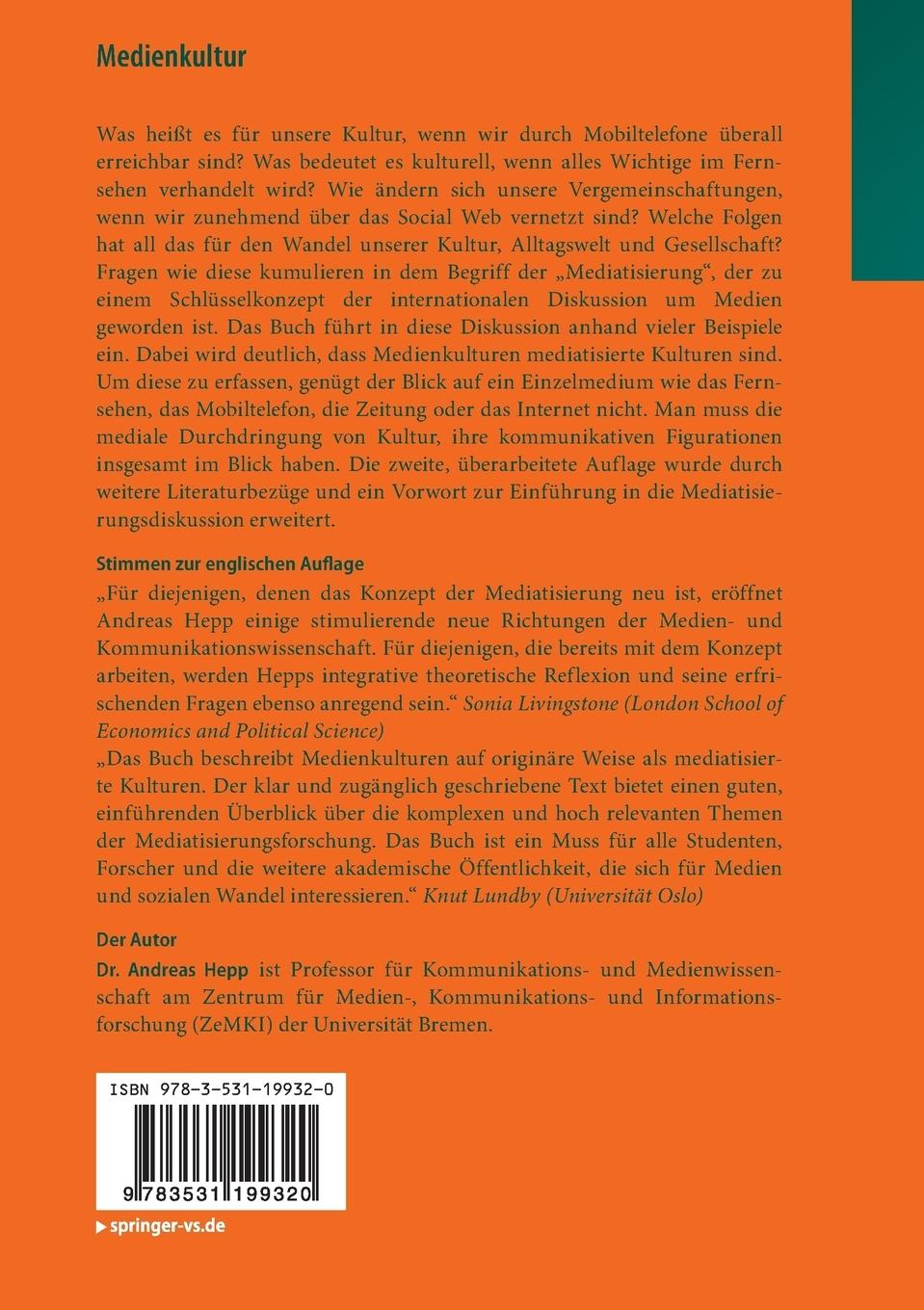 Rückseitencover Medienkultur