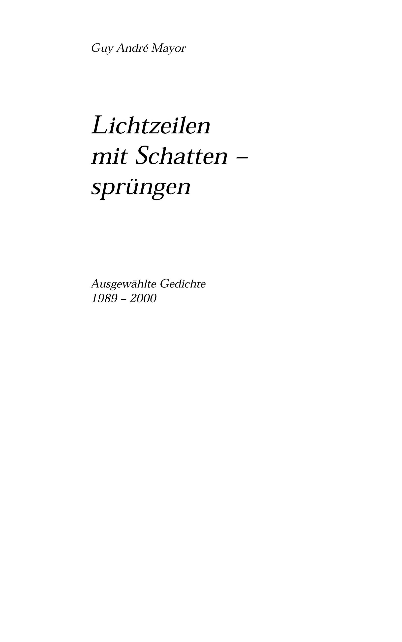 Vorderes Coverbild Lichtzeilen mit Schattensprüngen