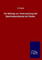 Vorderes Coverbild Ein Beitrag zur Untersuchung der Quellenbenutzung bei Diodor