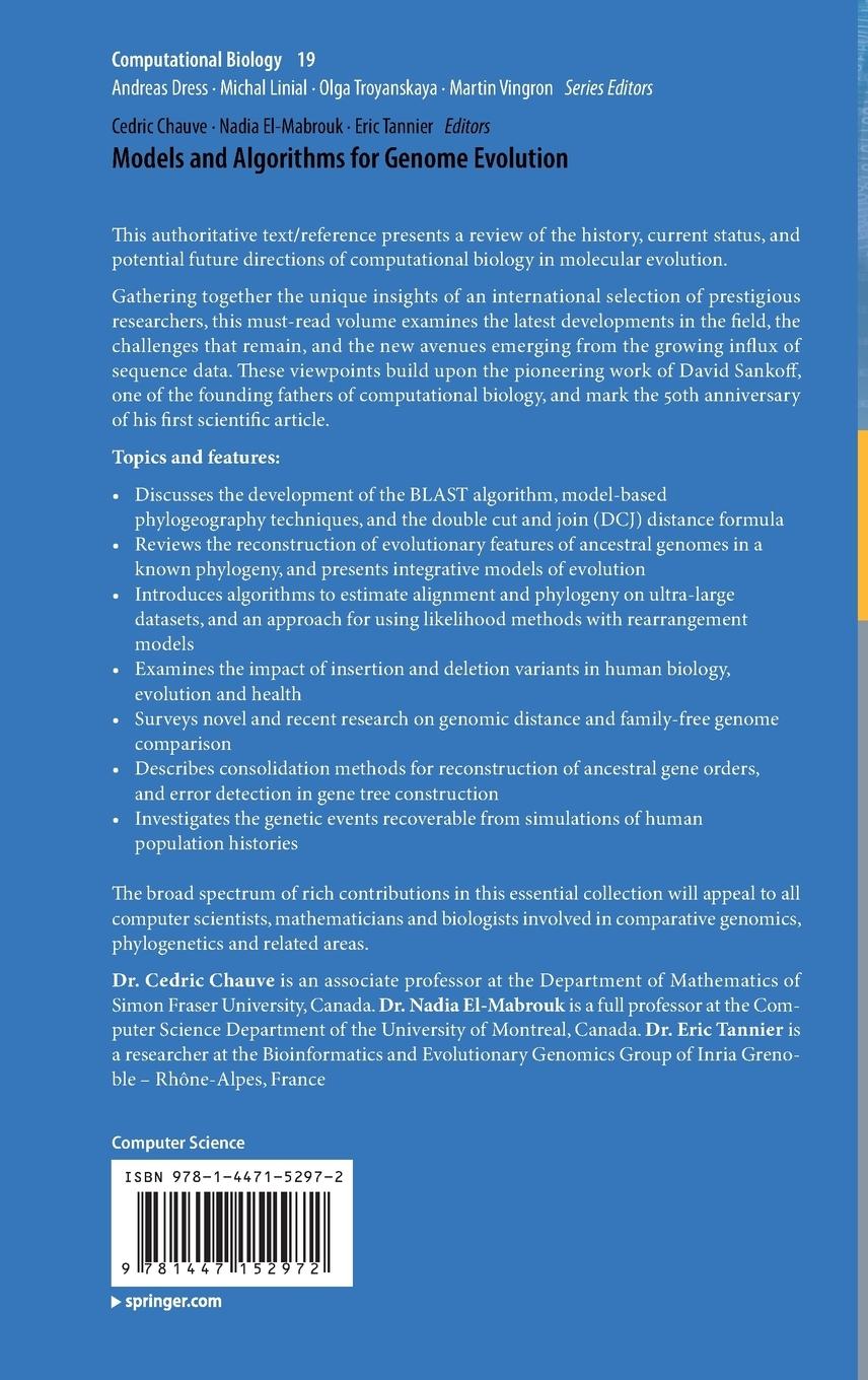 Rückseitencover Models and Algorithms for Genome Evolution