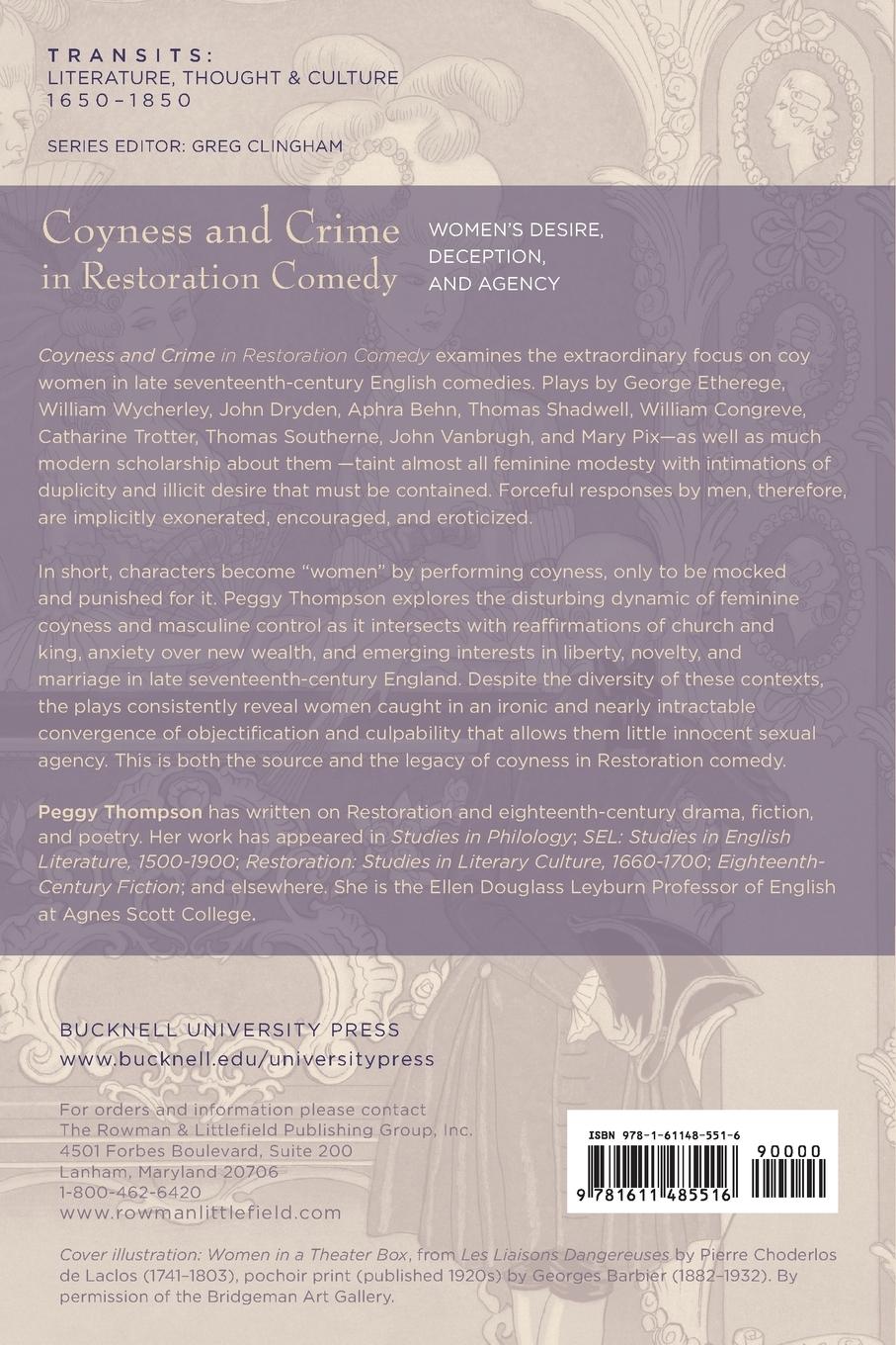 Rückseitencover Coyness and Crime in Restoration Comedy