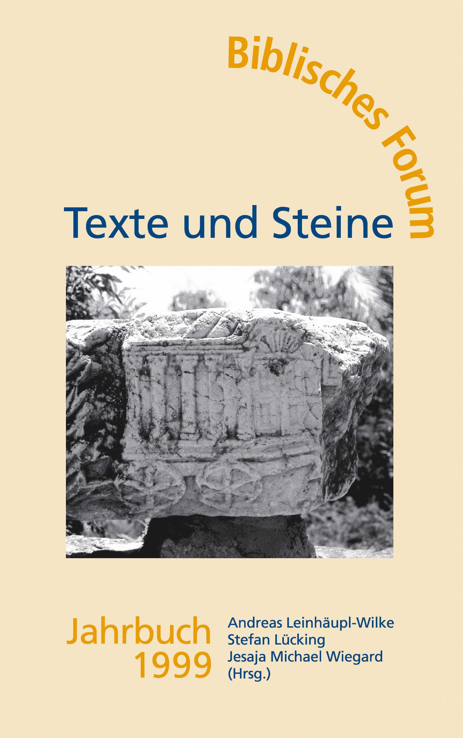 Vorderes Coverbild Texte und Steine Biblisches Forum Jahrbuch 1999