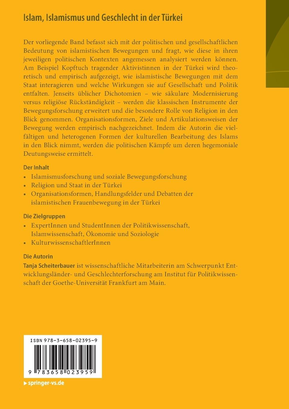 Rückseitencover Islam, Islamismus und Geschlecht in der Türkei