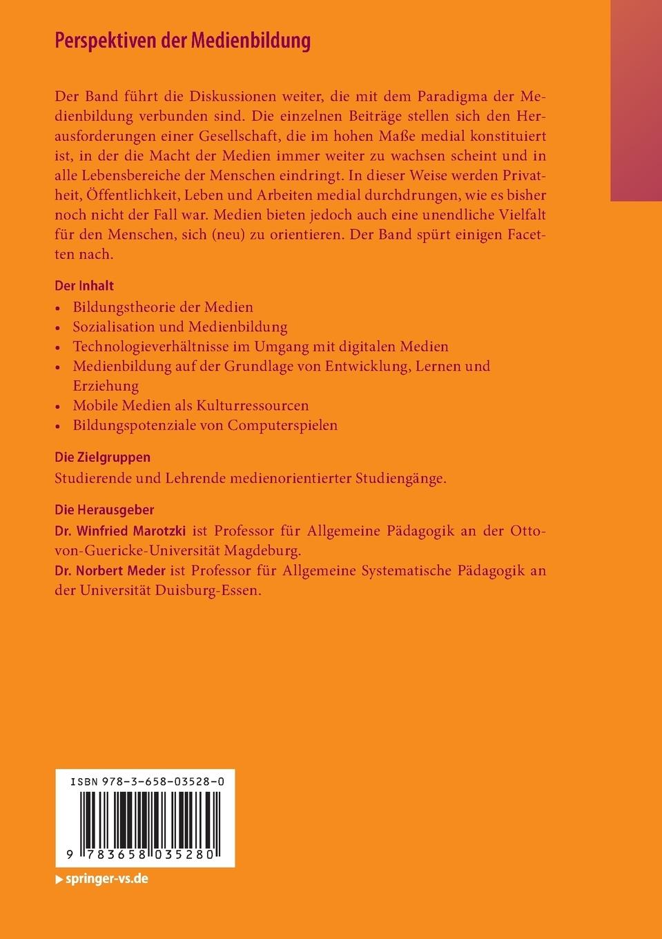 Rückseitencover Perspektiven der Medienbildung