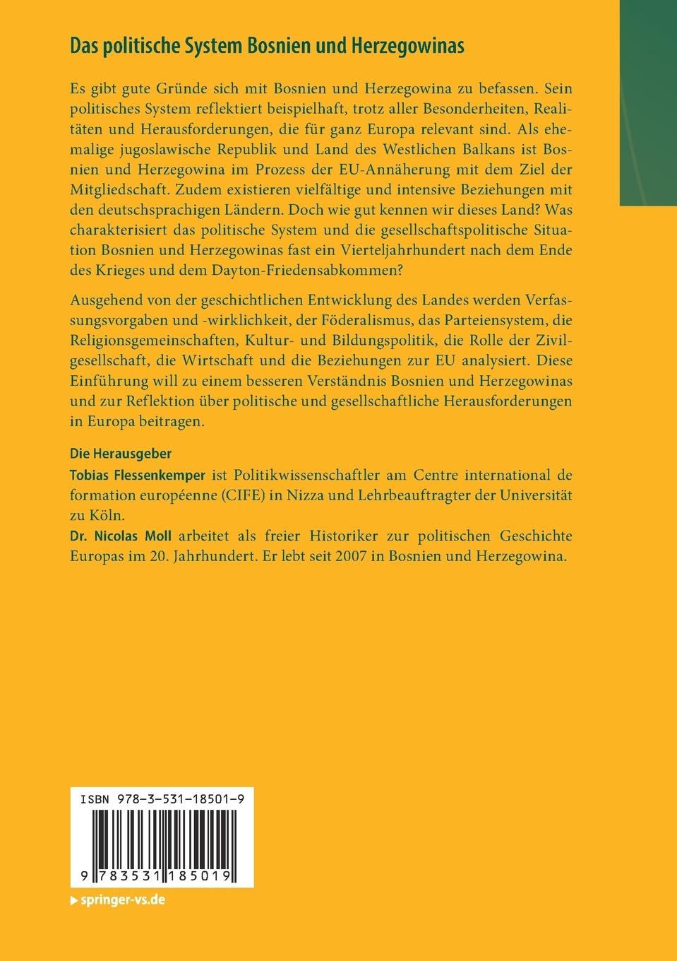 Rückseitencover Das politische System Bosnien und Herzegowinas