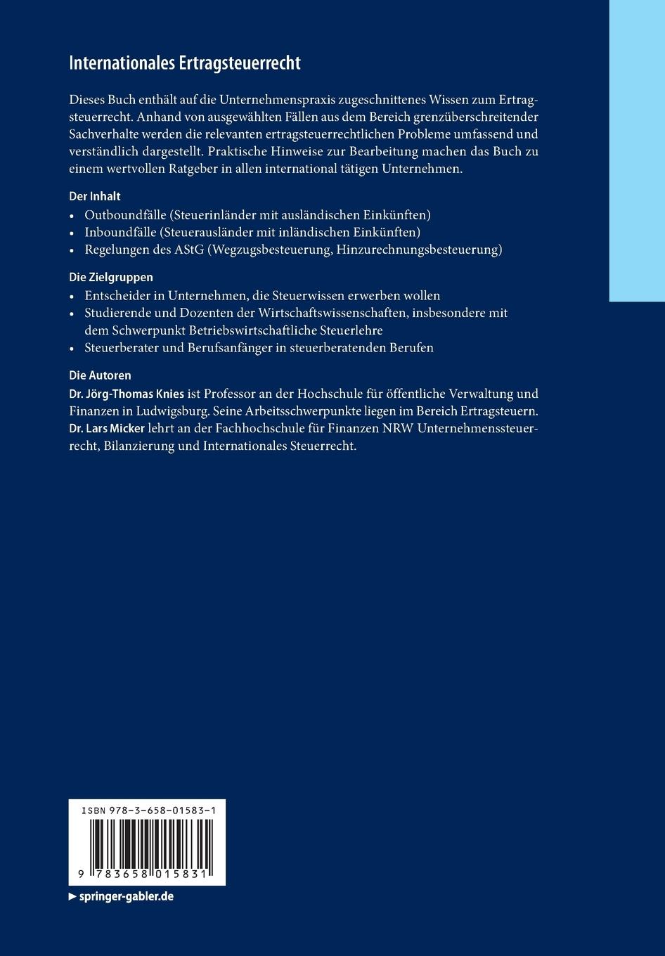 Rückseitencover Internationales Ertragsteuerrecht