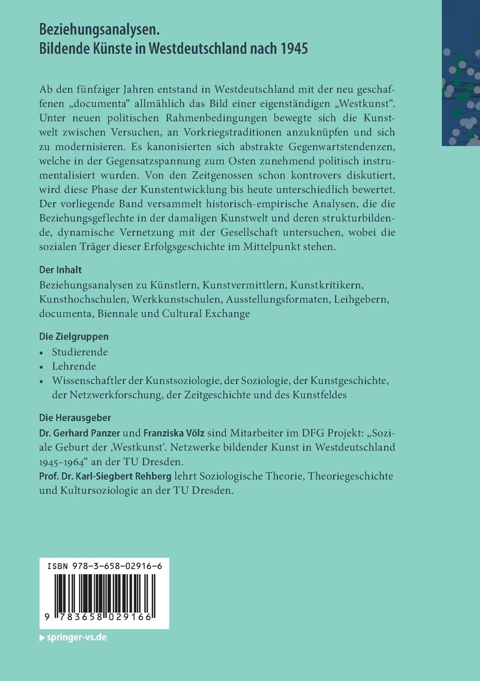 Rückseitencover Beziehungsanalysen. Bildende Künste in Westdeutschland nach 1945