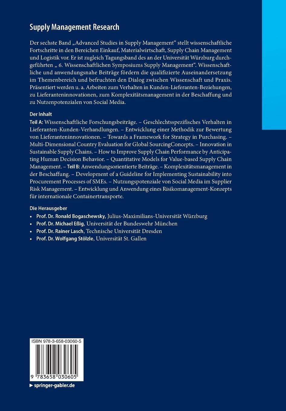 Rückseitencover Supply Management Research