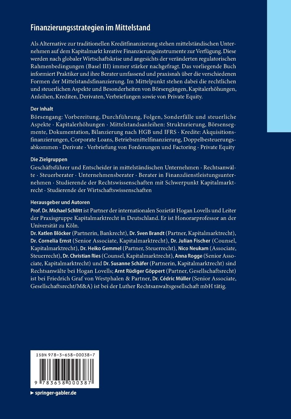 Rückseitencover Finanzierungsstrategien im Mittelstand
