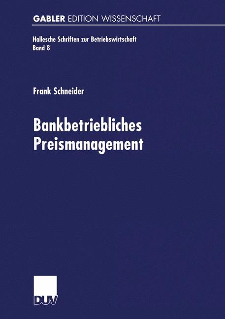 Vorderes Coverbild Bankbetriebliches Preismanagement