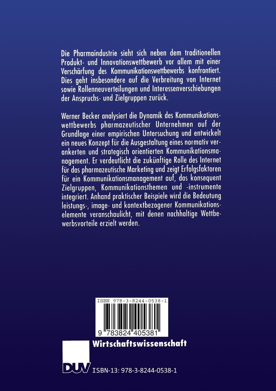 Rückseitencover Innovative Pharmakommunikation im Internet-Zeitalter