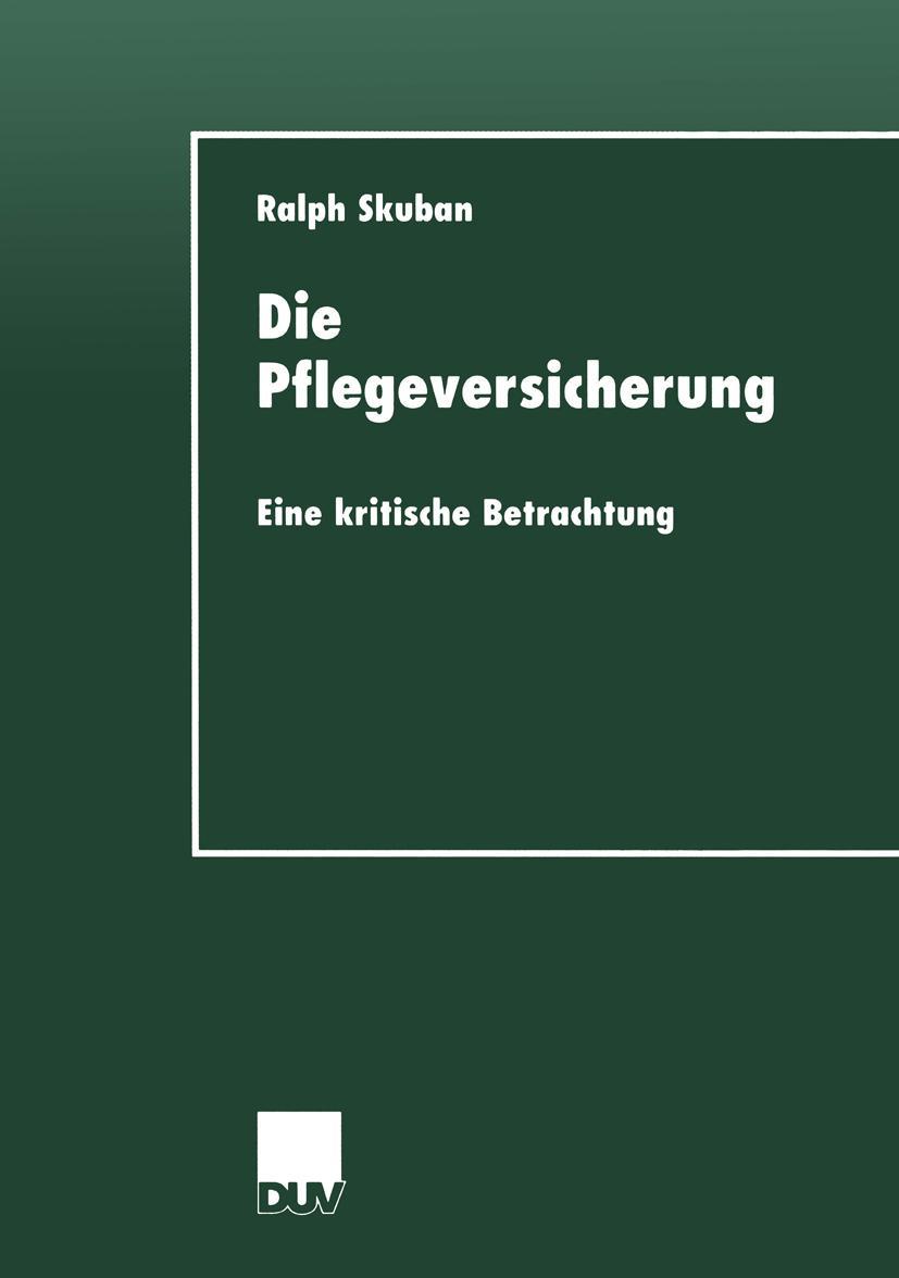 Vorderes Coverbild Die Pflegeversicherung