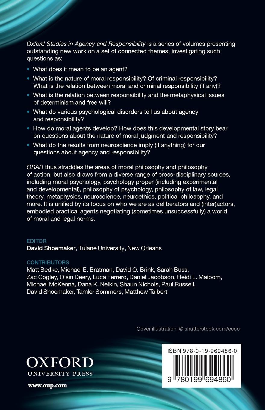 Rückseitencover Oxford Studies in Agency and Responsibility, Volume 1
