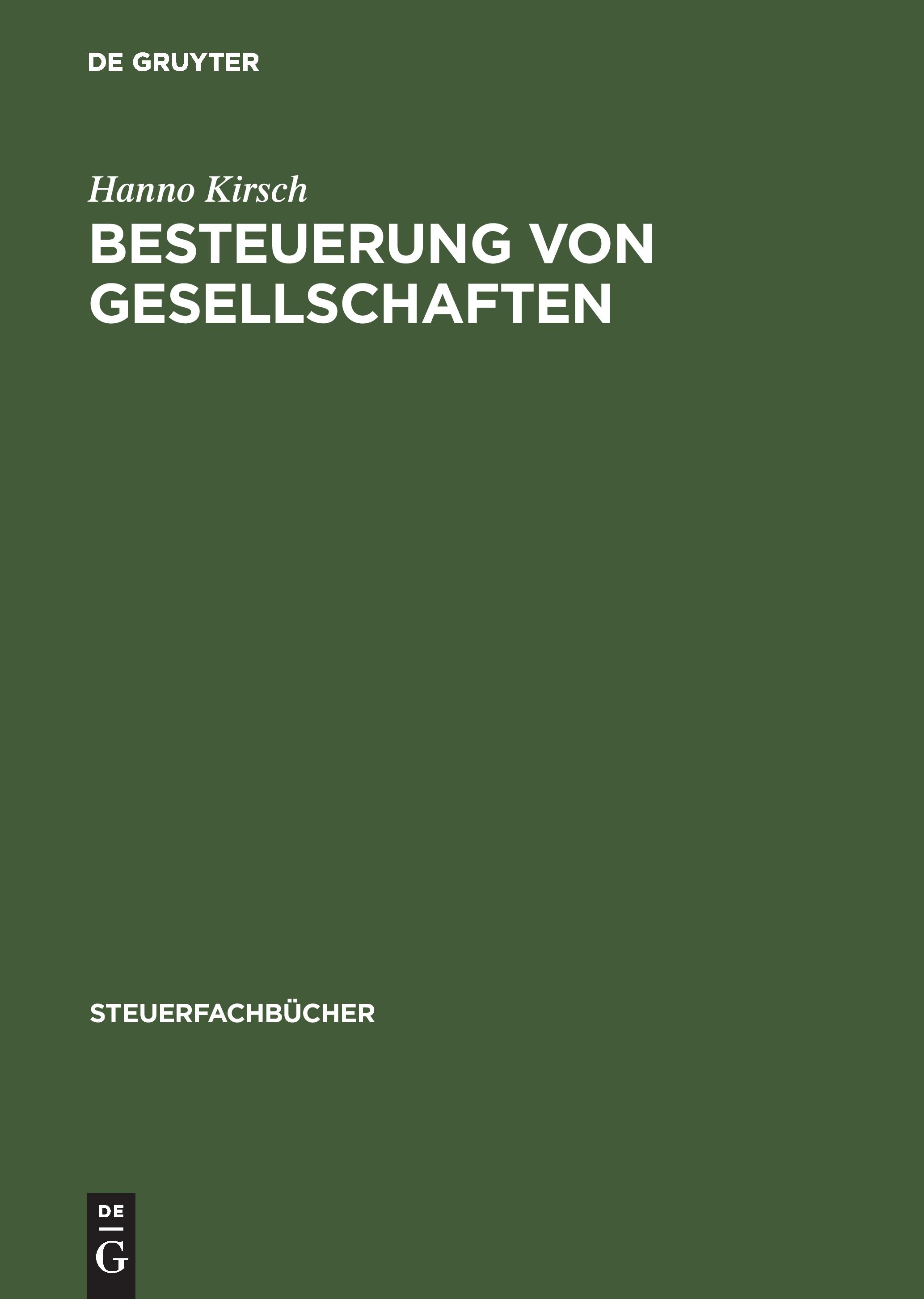 Vorderes Coverbild Besteuerung von Gesellschaften