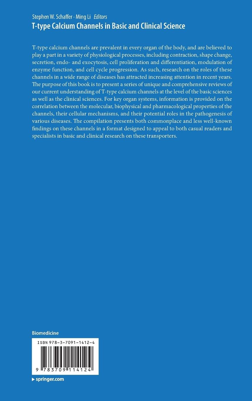 Rückseitencover T-type Calcium Channels in Basic and Clinical Science