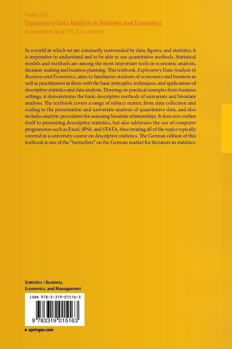 Rückseitencover Exploratory Data Analysis in Business and Economics