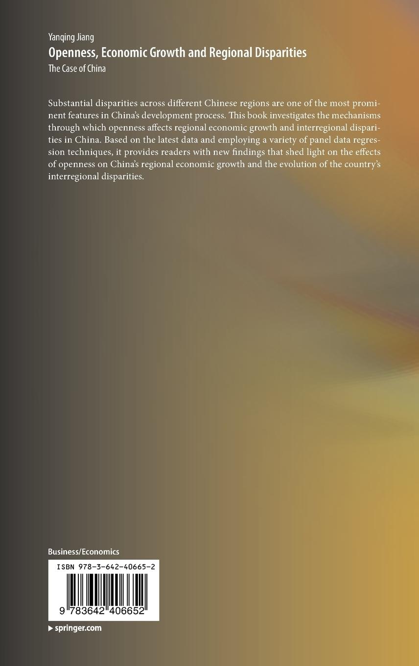 Rückseitencover Openness, Economic Growth and Regional Disparities