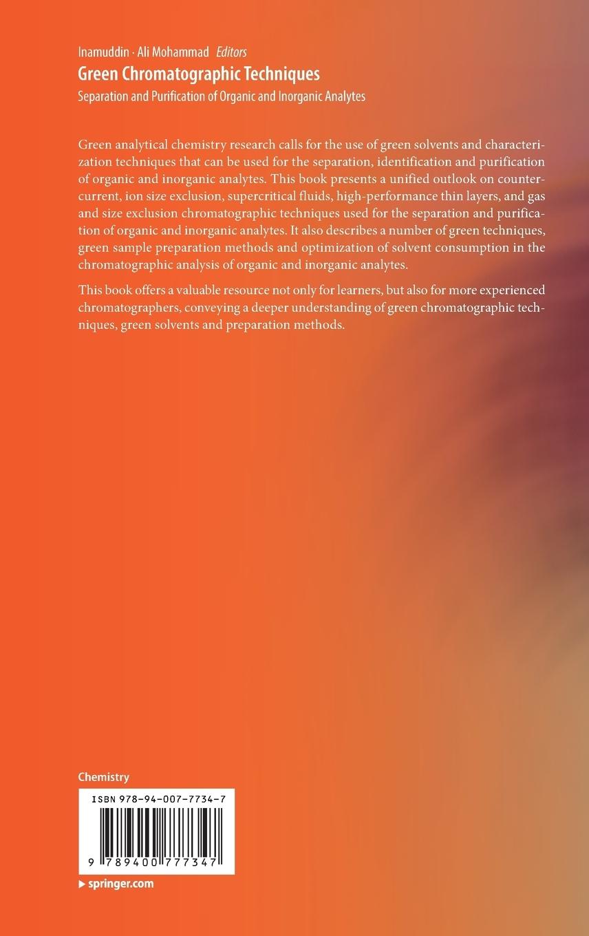 Rückseitencover Green Chromatographic Techniques