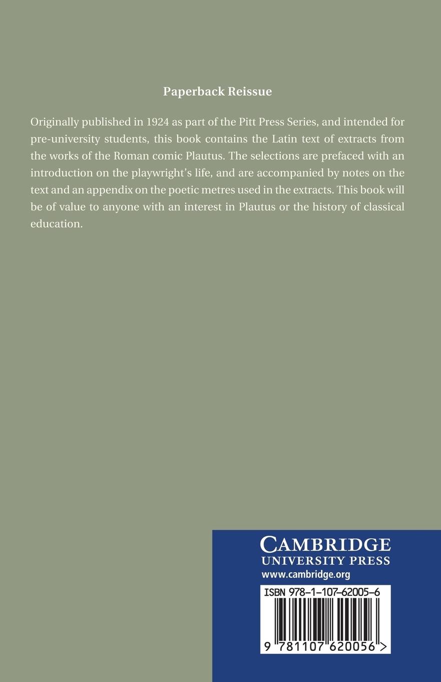 Rückseitencover Selections from Plautus